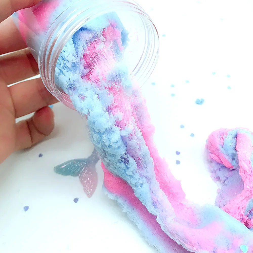 Beautiful color fish tail Cloud Slime Kids Mud Play Plasticine Gum Polymer Clay Antistress slime children
