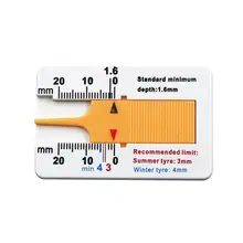 0-20mm Portable Plastic Tire Tread Depth Gauge Vernier Caliper Measuring Tool