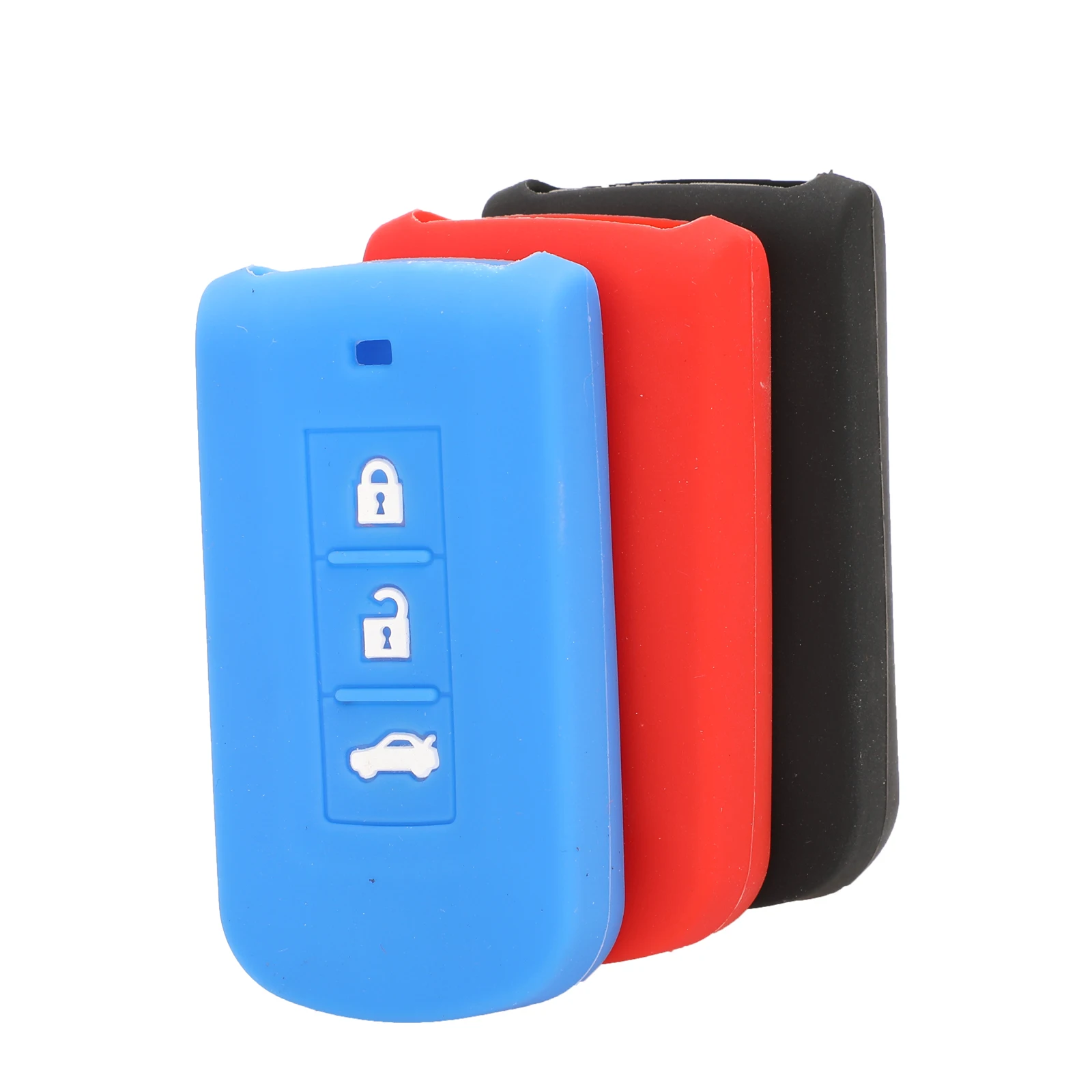 

jingyuqin 3B Car Key Case Cover Silicone Shell Folding Key Cover For Mitsubishi Outlander 2016 Lancer 10 Pajero Sport ASX L200