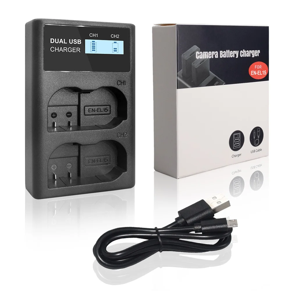 

PALO EN EL15 EN-EL15 Camera Battery Charger EN-EL15a en el15 battery charger for Nikon D500 D750 D7100 D7000
