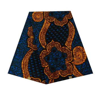

Navy Blue African Real Wax Fabric For Party Dress 2019 New Print Batik Cloth Fabric Ankara Nigerian Veritable Wax Fabric