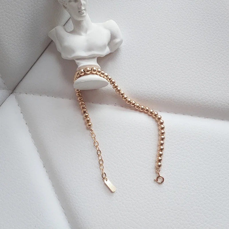 Silvology 925 пробы серебро 4 мм полые браслеты из круглых бусин для женщин золотого цвета Элегантные классические браслеты праздничные украшения