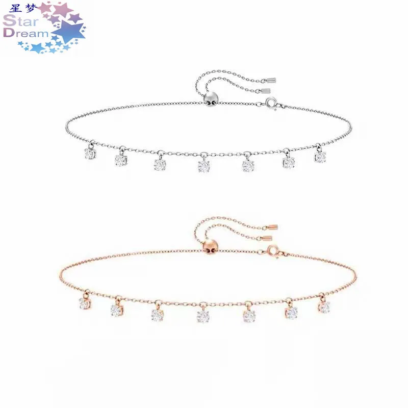 

Europe And America Cross Border Accessories Swarovski Element Bohemian Style Multi-Crystal Beam Necklace Adjustable Necklace