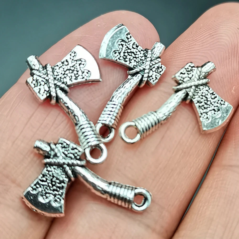 

Антикварные Подвески Ax, топор Ax Tomahawk, тибетские Подвески, фурнитура для рукоделия, антикварные украшения «сделай сам», 20 шт.