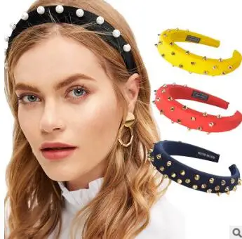 US $138.00 30pcslot DIY Simple Multi Sponge Metal Rivet Head Bands Crossborder Thicken HeadBands Hair Styling Tools Accessory HA995