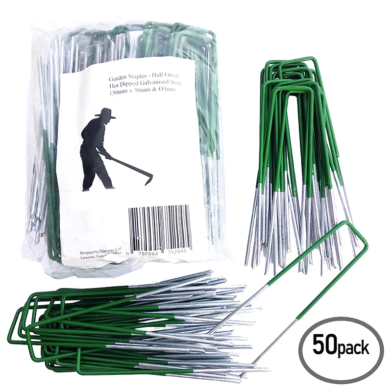 

50pcs/Pack Garden Peg Metal U-Shape Garden Staple Garden Ground Nail Film Fixed Pegs Gardening Fixing Tool Film Peg Garden Nails