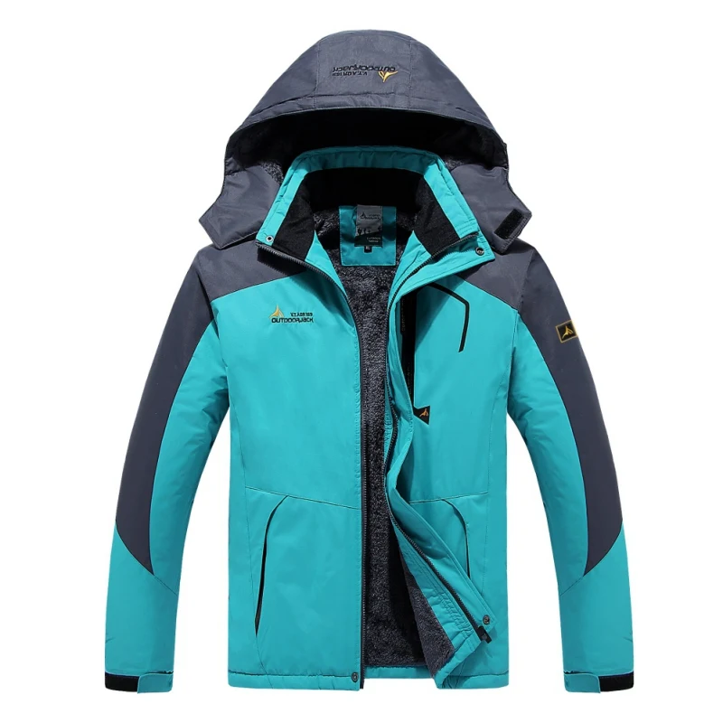Унисекс зимняя флисовая водонепроницаемая куртка с капюшоном, уличное теплое пальто, походные, лыжные куртки - Цвет: QL