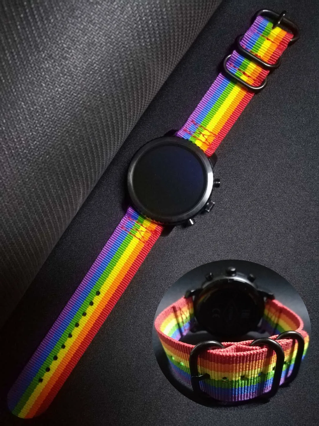 Ремешок нейлоновый спортивный 22 мм для Huawei Honor Watch GT2 Amazfit GTR 47 браслет Pride Band Samsung Gear