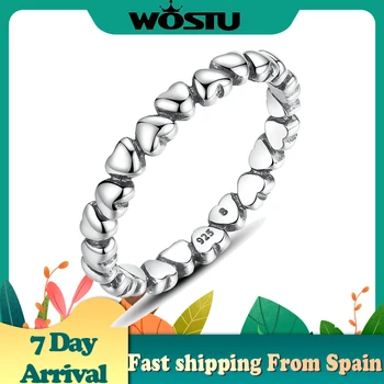 

Fashion Authentic 100% 925 sterling Silver Love Heart Wedding Rings Compatible With European Fit Original Jewelry