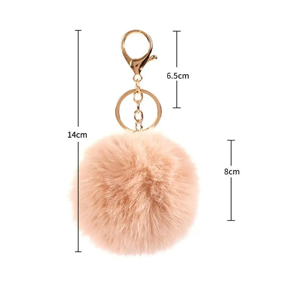 20Colors Fluffy Fur Pom Keychains Toys Soft Faux Rex Rabbit Fur Ball Car  Keyring Pompom Key Chains Gift For Baby Kids