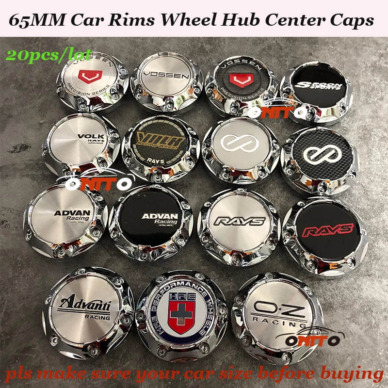

Car emblem badge Covers 65mm Car Wheel Hub caps ADVAN VOLK RAYS VOSSEN HRE Spoon logo label Car Styling 20pcs/set good quality