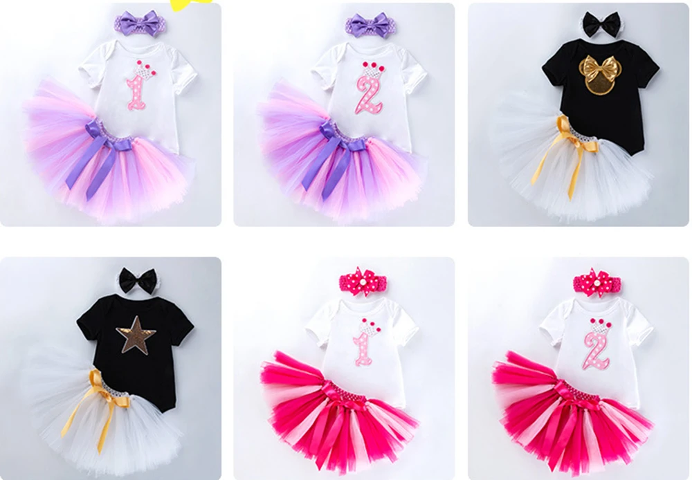 Summer Children's Wear Baby Short Sleeve Cartoon Clothes Climbing Clothing Mesh Handmade Skirt Head Wear Three Pieces Tutu Dress