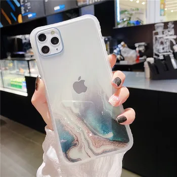 

Luxury Glitter marble texture Transparent Case For iphone 11 Pro Xs Max SE 2 2020 case 7 8 plus X XR Cover Cute Clear Soft Capa