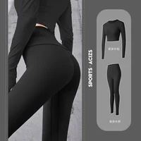 2 Piece Yoga Set Women Compressed Crop Top Sport Active Wear for Women Gym Clothing Workout T Shirt Legging Set for Women