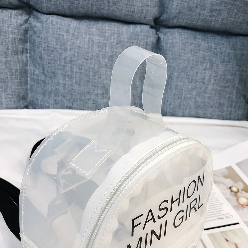 Женские мини-рюкзаки для девочек, прозрачные рюкзаки из ПВХ, модные школьные рюкзаки на молнии для подростков, дорожная сумка Mochila Feminina