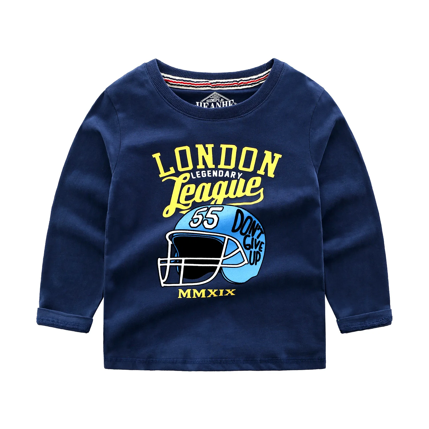 BOY'S T-shirt Long Sleeve Spring And Autumn New Style Childrenswear T-shirt Boy Western Style Base Shirt Fashion Baseball C