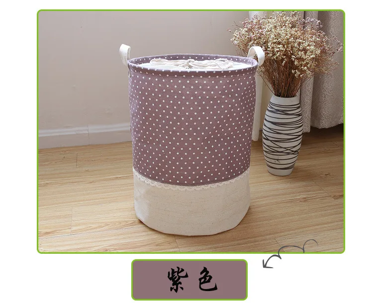 Dotted Joint Laundry Basket Foldable Drawstring Top Dustproof Storage Bucket Clothes Storage Basket Home Laundry Basket