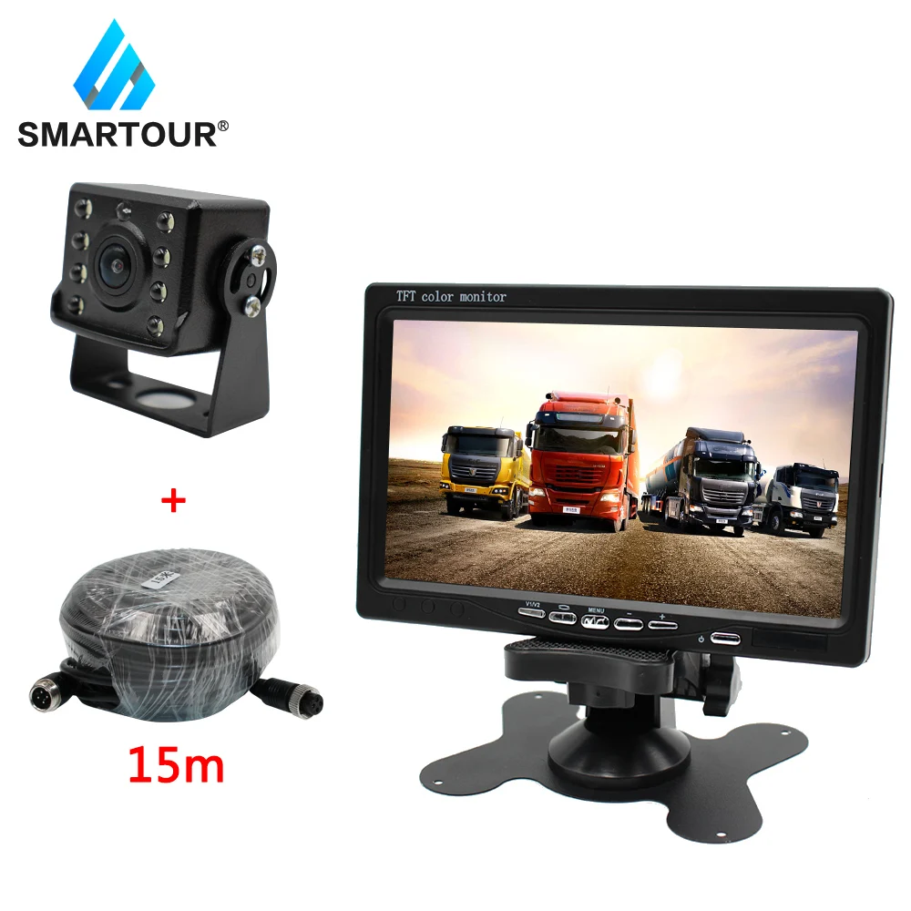 Smartour 7 дюймовый HD видеорегистратор для автобуса камера заднего вида авиационная