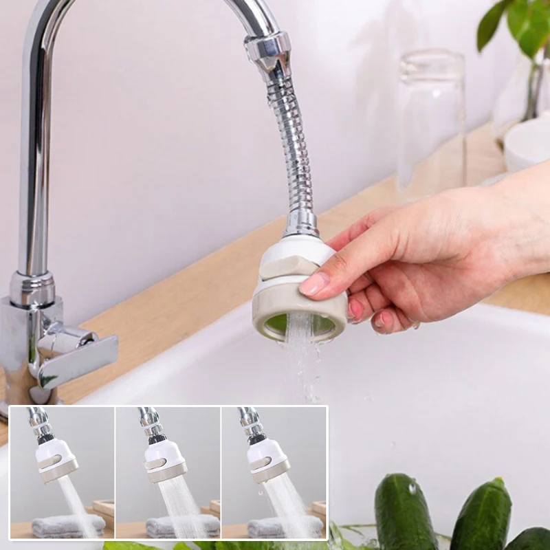 

360 Degree Rotate Adjustable Faucet Booster Shower With Stainless Steel Hose Home Kitchen Accessories