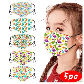 

5PCS Children's Windproof Face Mask Breathable Cloth Face Shield Mouth Mask Washable Mouth Cover Reusable mondmaskers