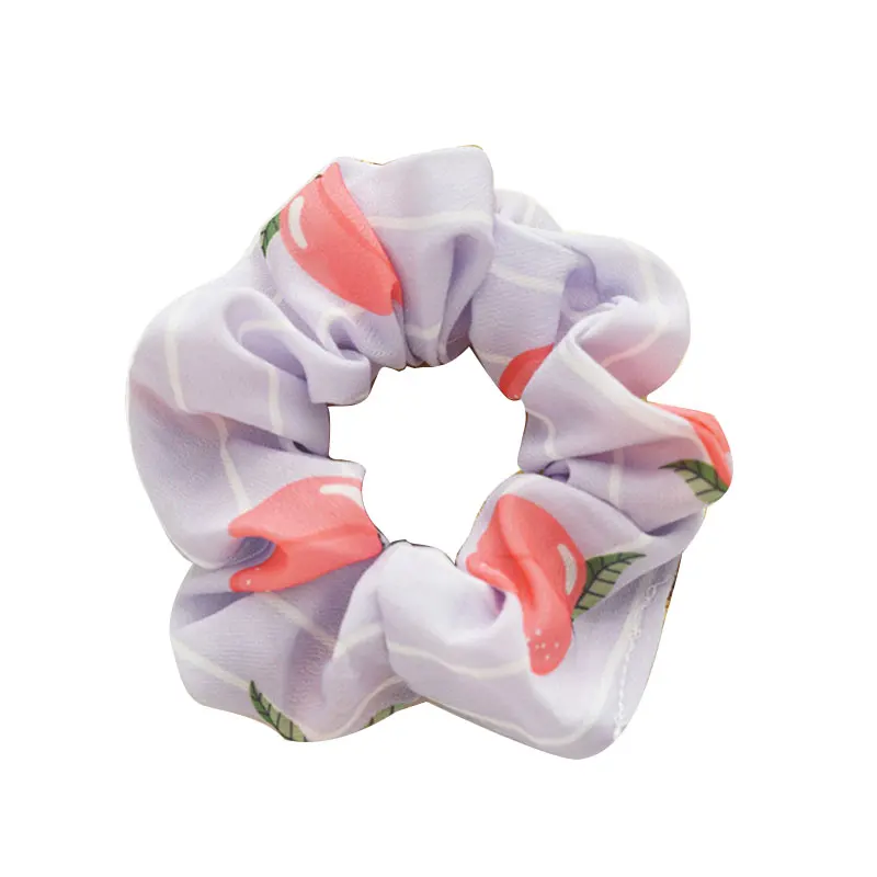 Fruit Peaches Printing Cute Headwear Hair Ties Scrunchie Elegant