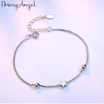 

Fashion 925 Sterling Silver Bracelets Square Star Beads Box Chian Bracelets & Bangles For Women pulseira