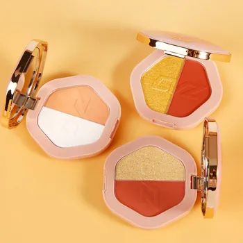 

Shimmer Shiny Blusher Face Blush Powder Palette Effect Long-Lasting Waterproof Easy to Wear Face Highlighter Palette Cosmetic