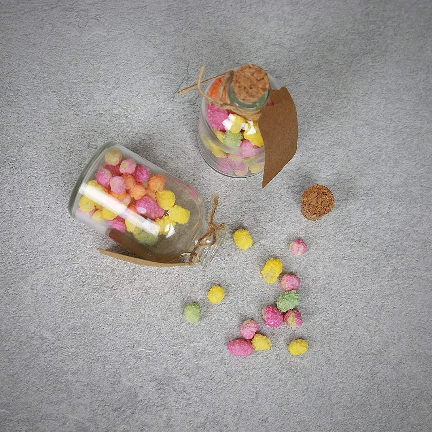 Mini Glass Bottles | Wedding Decorations Favours Glass Bottles With Cork Lids | Includes Attached Labels | Kitchen Decorations 5