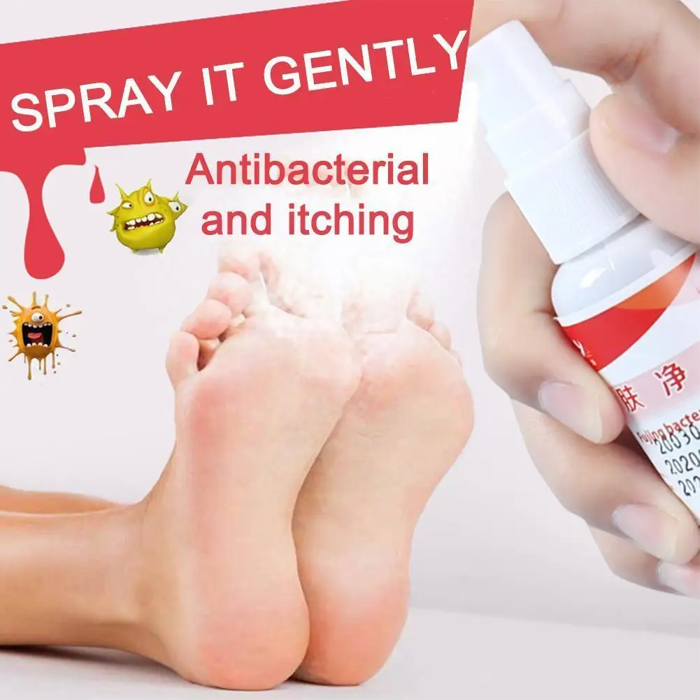 Fujing 30ml antibacterial spray athlete's foot odor tinea dermatitis and antipruritic itchy feet herbal K5M3 | Красота и здоровье