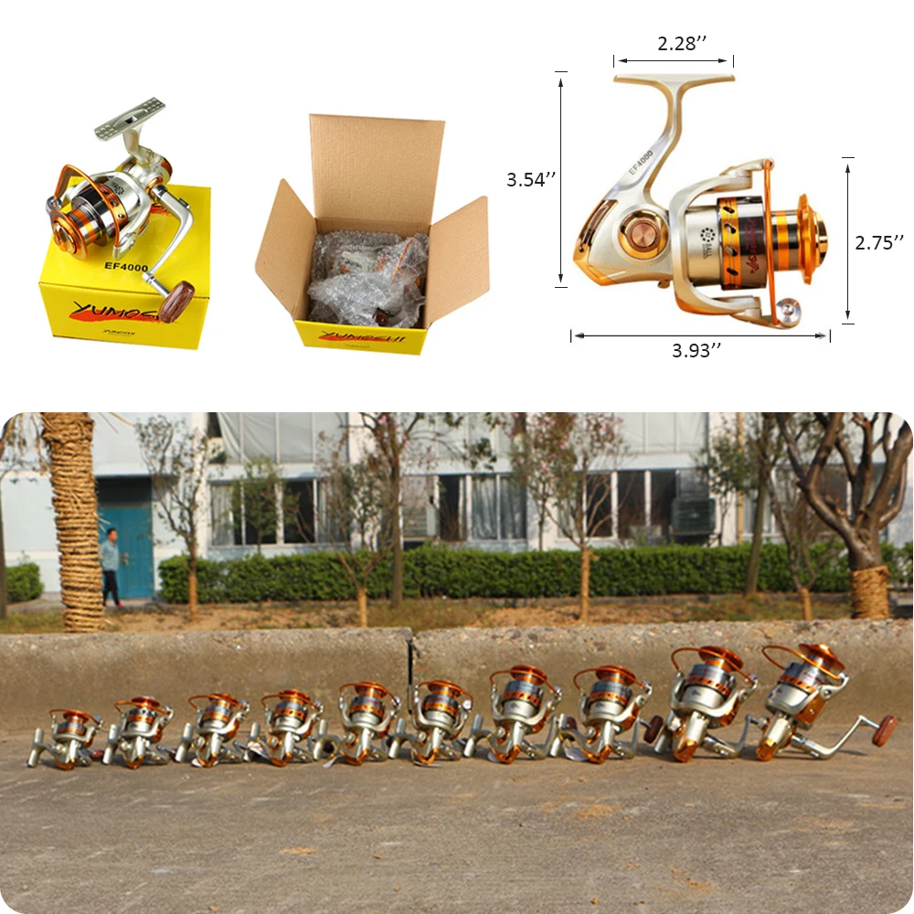Metal Spool Spinning Fishing Reel 5.2:1 12BB Ball Bearings Carp Fishing Reel EF1000-7000 Series Mulinelli Spinning 2020 Metal Spool Spinning Fishing Reel 5.2:1 12BB Ball Bearings Carp Fishing Reel EF1000-7000 Series Mulinelli Spinning 2020