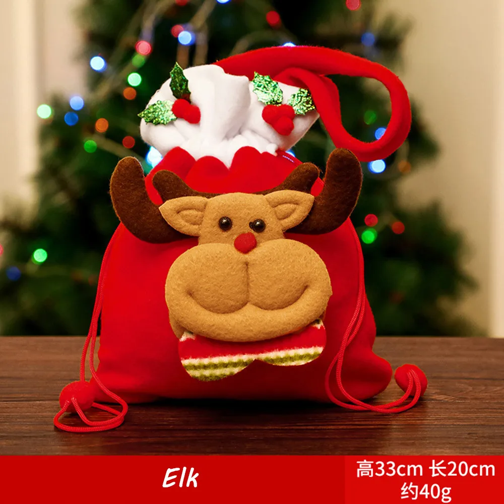 Elk Сумка для конфет для Счастливого Рождества Riezman, детские подарочные сумки для конфет, мини-сумочка, рождественские украшения для дома, вечерние, новогодние украшения - Цвет: Elk