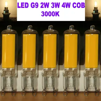 

G9 LED Light Bulbs Clear Glass Capsule 240V Volt 2W 3W 4W Long Life Bulb COB (Pack of 5)