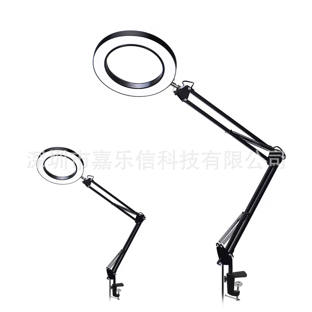 

5 Times USB Interface LED Magnifying Glass 3-Color Lighting Magnifying Glass Lamp Magnifying Glass Reader Maintenance Lighting C