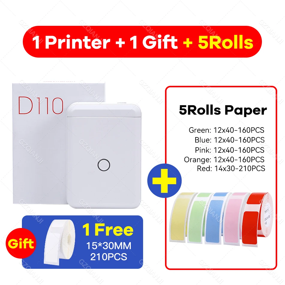 mini thermal printer Niimbot D110 Label Printer Mini Sticker Paper Roll Transparents Wireless Bluetooth Phone Printer Label Price Tag Printing Label small portable printers for travel Printers