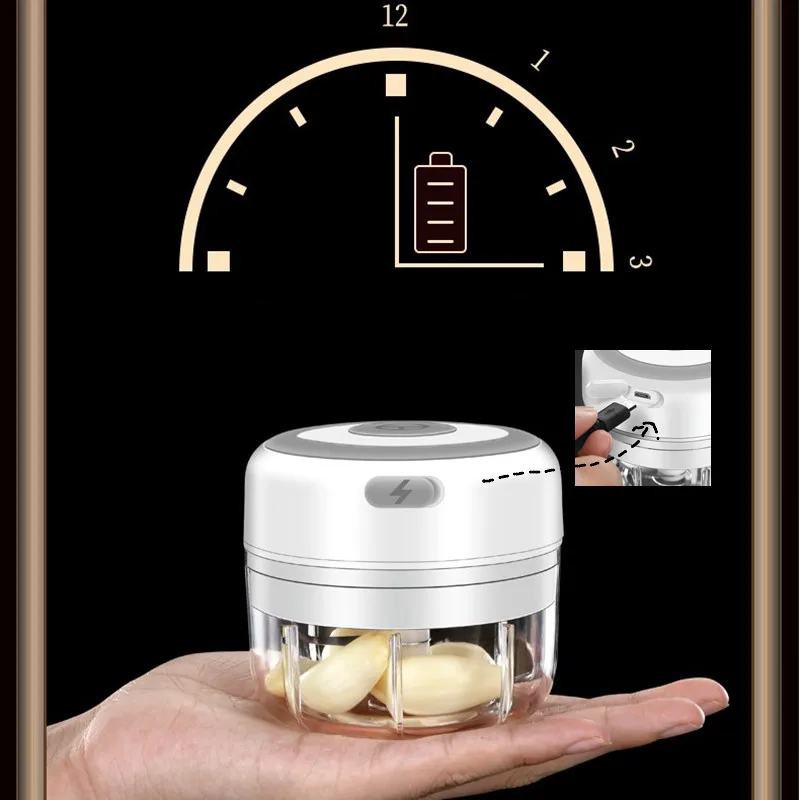 

Mini Electric Chopper Wireless Electric Garlic Ginger Masher Smart Home Sturdy and Durable Pepper Vegetable Grinder Kitchen Tool