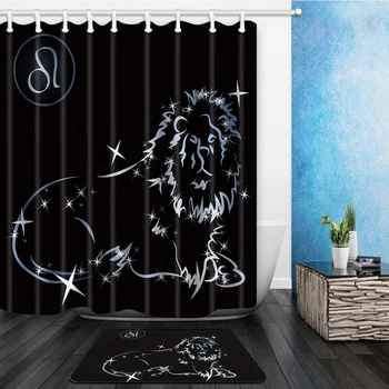

Constellation Bathroom Shower Curtain Waterproof Polyester Printing Shower Curtain Pure Copper Buttonhole Easy To Disassemble
