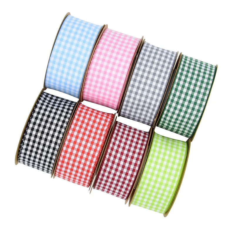 (5m/lot) Grid Lattice Printed Ribbon Gifts Bouquet Wrapping Materials Hairbow DIY Handmade Craft Lace Ribbons 6/10/15/25/38mm | Дом и сад