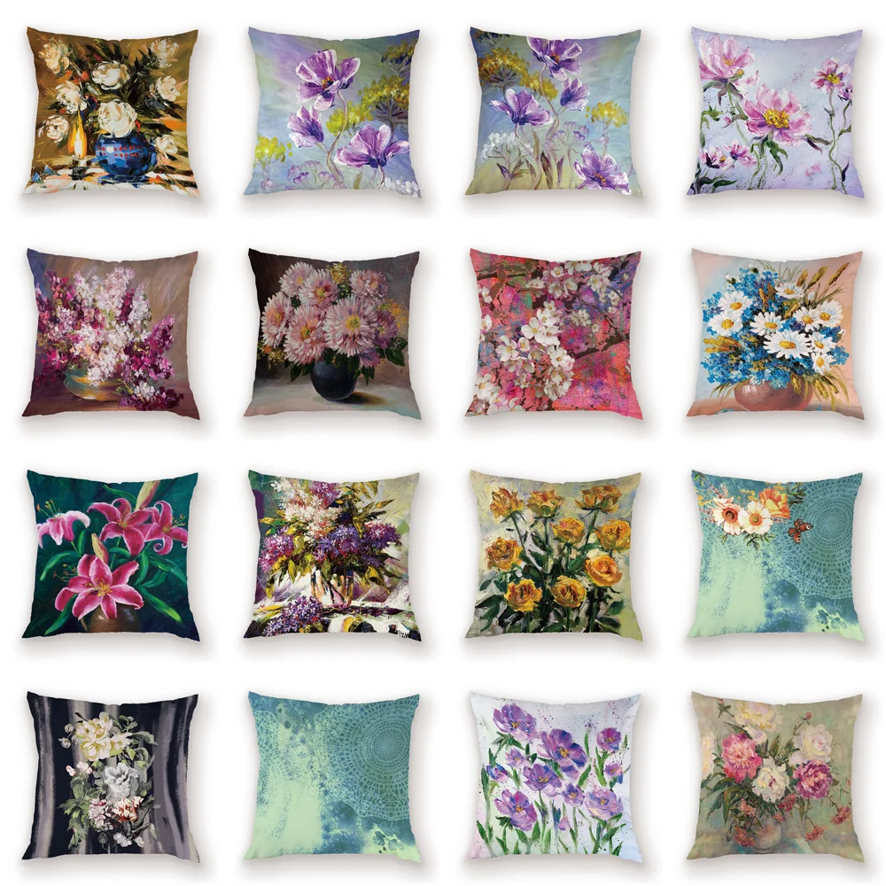 Винтажные цветочные наволочки для подушек, цветочный стиль Ван Гога, декоративная наволочка для подушек, домашний декоративный чехол для подушек, диванные подушки, чехол s