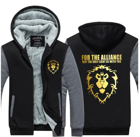 3 Новинка, зимняя теплая толстовка WOW с капюшоном, игра Dota 2, пальто ALLIANCE& Horde, куртка, пальто для мужчин, толстый флис, на молнии, светящиеся, WOW, толстовки g - Цвет: 3
