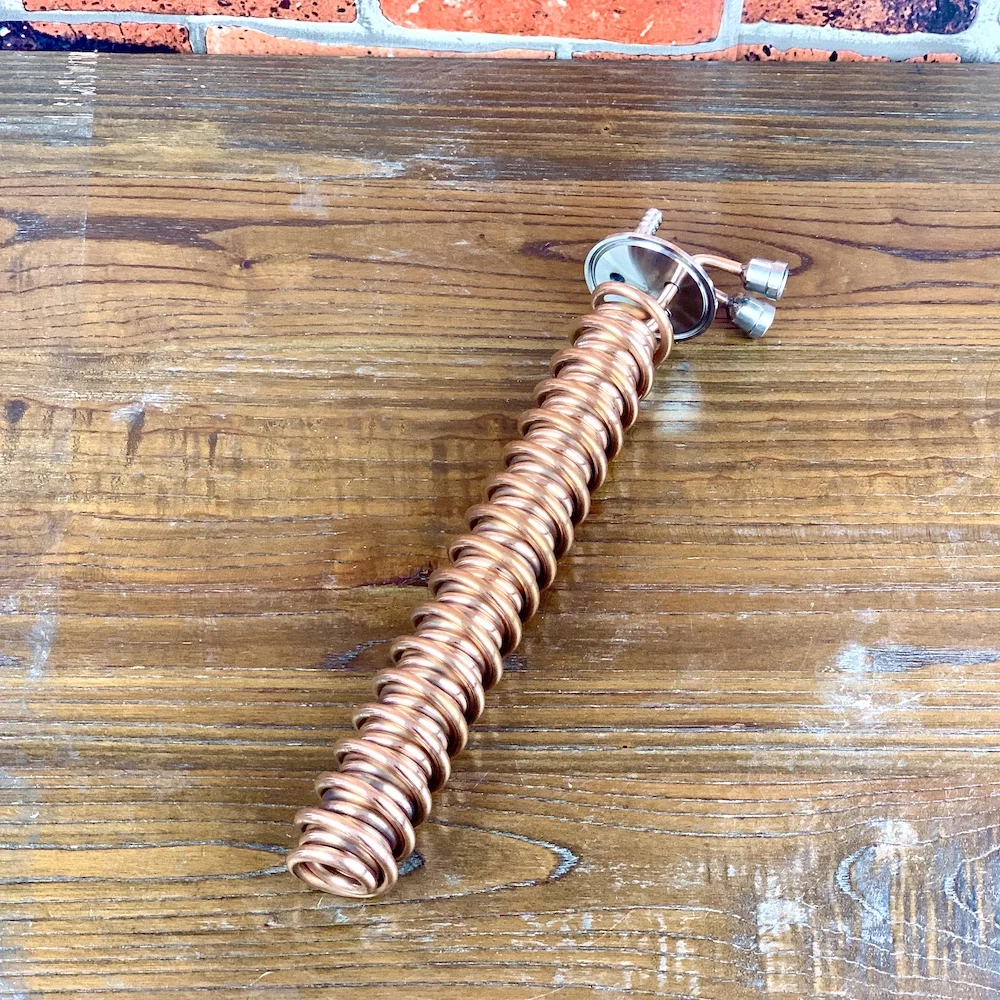 

Clamp 2" Copper Double coil Condenser, Dephlegmator, Dimroth, Reflux, Distiller Condenser. 300mm, OD6mm pipe .