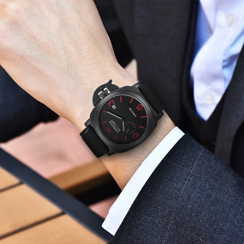 

KIMSDUN Leather Band Mens Watches Casual Waterproof Luminous chronograph Quartz Watch reloj hombre relogio masculino