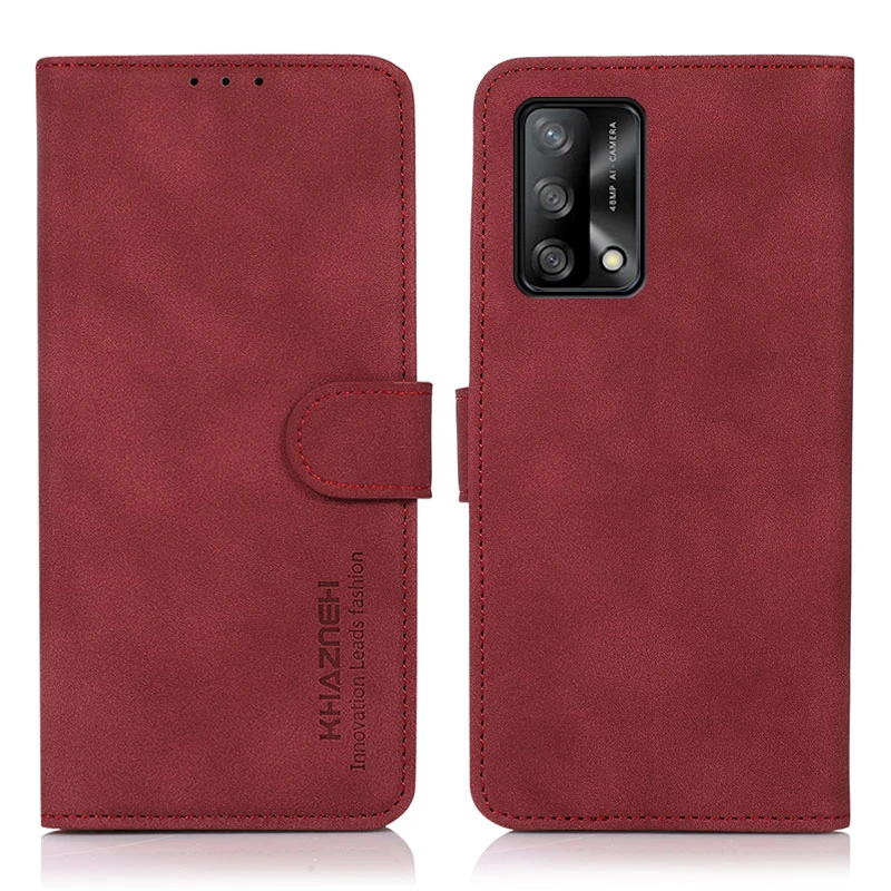 Защитный чехол-книжка для OPPO A 74 Кожаный гладкий Чехол-Кошелек с подставкой A74