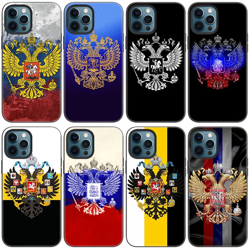 Чехол с эмблемой российских флагов для Apple iPhone 13 12 Mini 11 Pro Max 7 8 XR X XS MAX 6 6S Plus 5 5S SE 2020