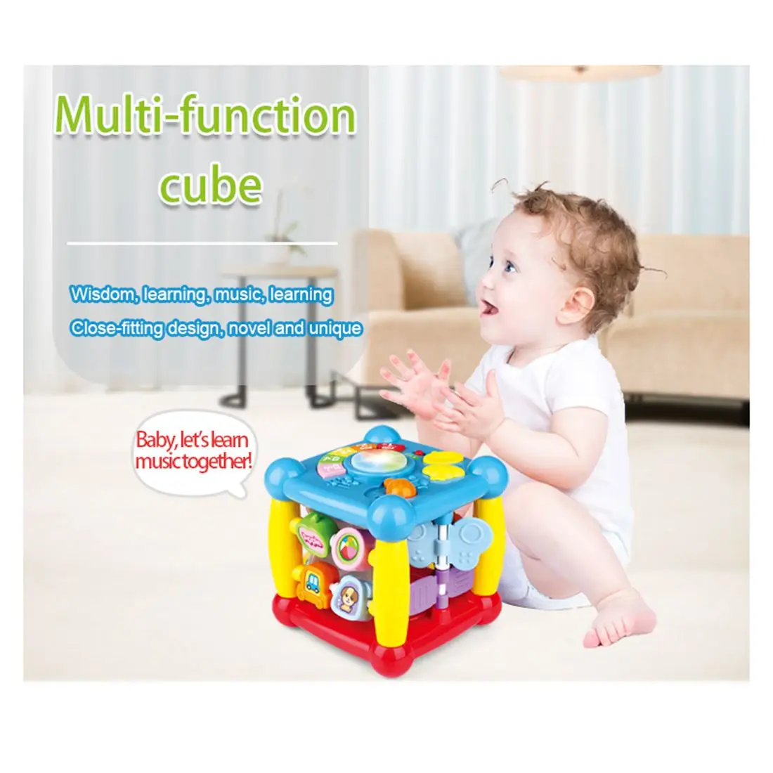 New  Children Wisdom Cube Electric Polyhedron Toy Early Educational Multi Function Cube Toy Educational 