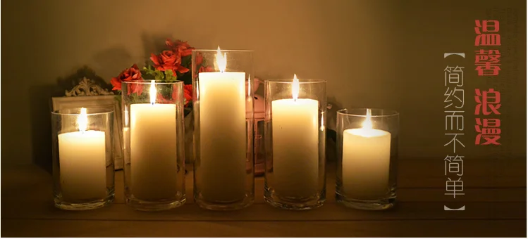 

Transparent Glass Candle Holder Stylish Geometric Lights Candlestick Crafts Wedding Stands for Flowers House Decoration GG50zt