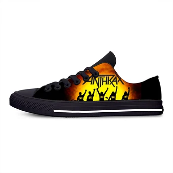 

Anthrax Rock Band Hot Cool High Quality Casual Canvas Shoes Low Top Breathable Lightweight Sneakers 3D Print For Men Women