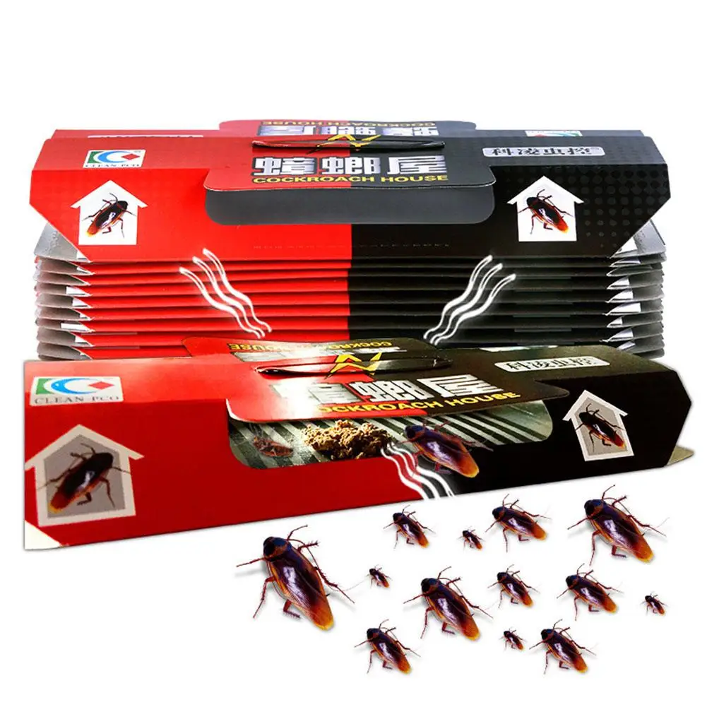 

New Arrival 10Pcs Cockroach Repellent Pitfall House Killer Insect Glue Bait Trap Sticker