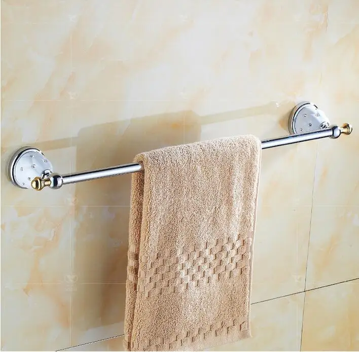 Европейский серебристый ванная комната с бриллиантом Держатель для полотенца стойки аксессуары для ванной комнаты в хром держатель зубной щетки металлический крючок для халата комплект
