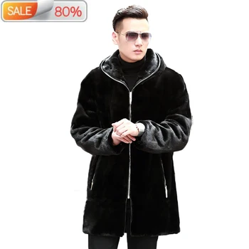 

Real Coat Men Winter Hooded Long Plus Size Natural Fur Jacket Mens Mink Coats 2020 A7299M5 B23310