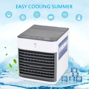 

LED USB Home Mini Air Conditioner Portable Air Cooler Personal Space Cooler Fan Air Cooling Fan Rechargeable Fan Desk Arctic Air